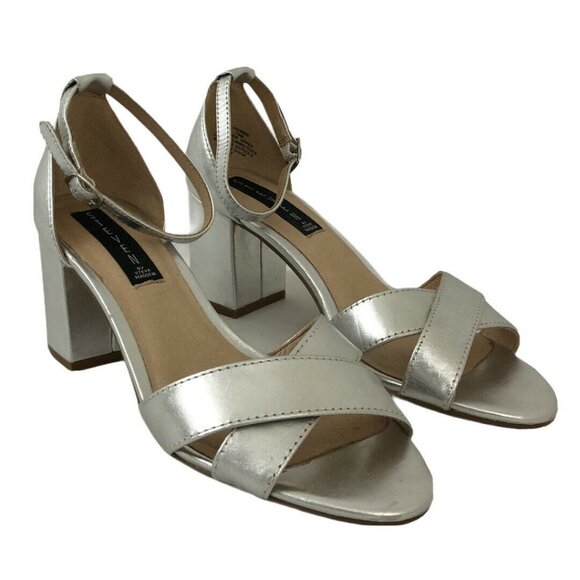 Steven by Steve Madden Silver Voomme Ankle Strap Sandal - Picture 1 of 7